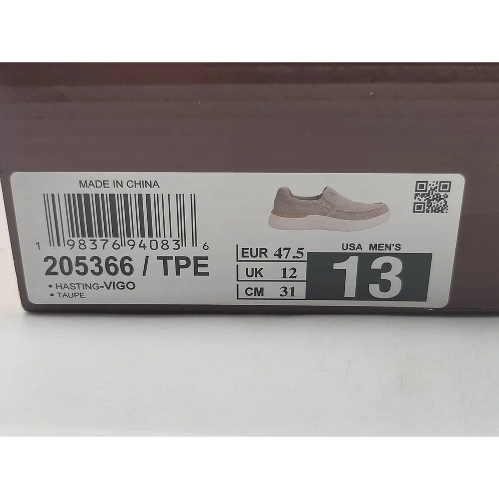 Skechers Hastings Vigo Mens 13 Taupe Slip On Casual Shoes 205366 TPE‎
